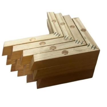 Imagem de pés para sofá madeira / kit 500 cantoneira mel s/ sapata plástica s/ p