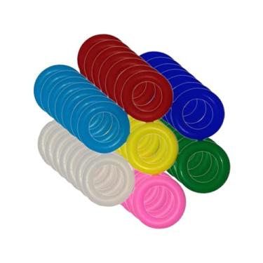 Imagem de Ioensy 100x anéis de pé de pássaro faixas de pé cor misturada anéis de reconhecimento aleatório banda de identificação de frango para codornas patos, 12mm