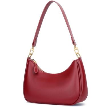 Imagem de KKXIU Bolsa de ombro feminina fofa Hobo bolsas e bolsas retrô clutch underarm, Vermelho, Small