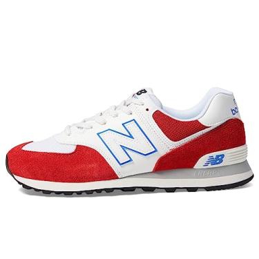 Imagem de New Balance 574 V1 Core masculino, Vermelho/branco., 18.5 Wide Women/17 Men