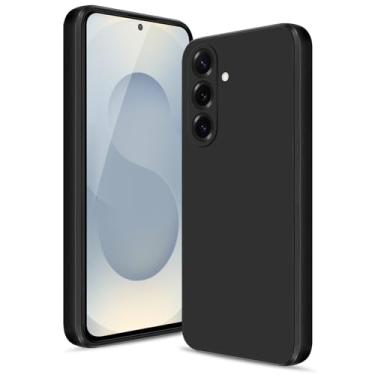 Imagem de Btstring Capa para Samsung Galaxy S25 Plus, capa de silicone macio com proteção de câmera atualizada, capa fina à prova de choque com forro de microfibra antiarranhões, preta