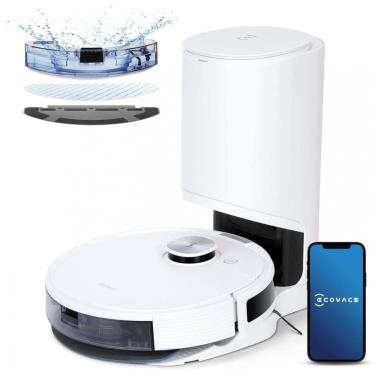 Imagem de Aspirador de Pó Robô com Conexão via APP WI FI, Auto Esvaziamento e Mapeamento Multinível, 110V, ECOVACS DEEBOT N10 PLUS, Branco