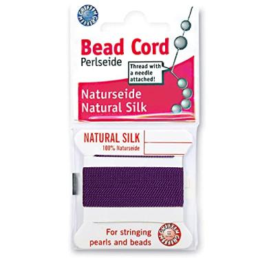 Imagem de Griffin Corda e agulha de contas de seda, tamanho 8 (0,8 mm), 2 metros, ametista