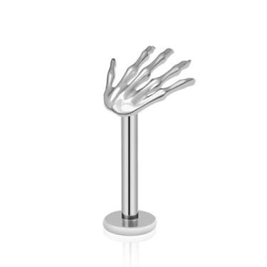 Imagem de ZYTAIJEW 1 peça/3 peças 16G 6 mm/8 mm/10 mm/12 mm G23 titânio roscado internamente Halloween Labret Monroe Lip Tragus cartilagem anel crânio/morcego/aranha/esqueleto mão nariz piercing joia piercing