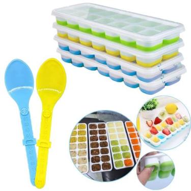Imagem de Kit Introdução Alimentar Bebê Forminhas + Colheres Interativas - Catua