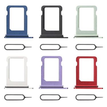 Imagem de Risidamoy 6 cores única versão EUA suporte de bandeja de cartão SIM substituição para iPhone 12 Mini branco preto azul vermelho verde roxo conjunto para iPhone 12mini kit adaptador de cartão SIM A2176