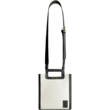 Imagem de Tommy Bahama, bolsa feminina de ombro norte/sul com design moderno de tecido e alça de ombro ajustável, azul-marinho, Azul marino