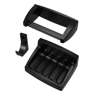 Imagem de Kit Para Banheiro Saboneteira Cabide E Papeleira Preto Astra