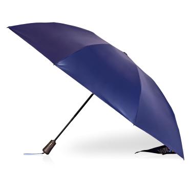 Imagem de totes Inbrella dobrável de fechamento reverso masculino e feminino com fechamento automático e compacto, guarda-chuva de design à prova de vento, gotas de chuva azuis grandes, dossel de 139,7 cm,