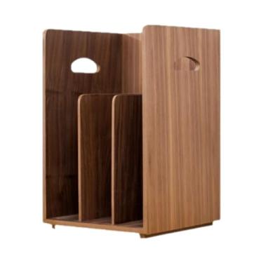 Imagem de SiaBiced Livro de madeira RACK RACK RACKTOP DVD DVD STORATE STORETRO Organizador de mesa para livros de receitas, Marrom Escuro