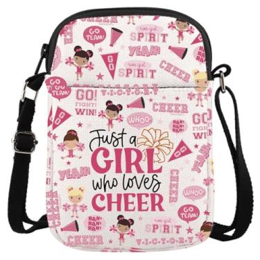 Imagem de Presente de líder de torcida presente da equipe de torcida presente Cheer Mom Thank You Gift Just Who Loves Cheer Bolsa tiracolo, Pulseira Loves Cheer