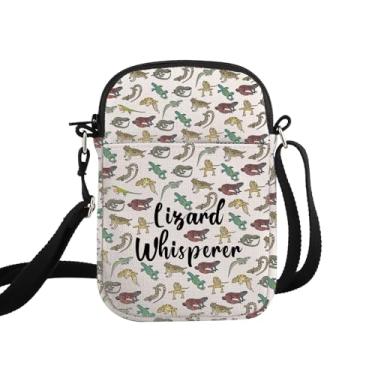 Imagem de G2TUP Gecko Presente para Amantes de Répteis Lizard Whisperer Bolsa tiracolo Leopard Gecko Lover Bolsa de viagem Lagarto Dono Presente, Lizard Whisperer P