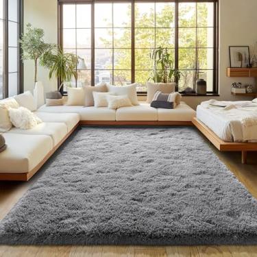 Imagem de Tapete felpudo cinza escuro para quarto, dormitório, antiderrapante, tapete felpudo para sala de jogos, berçário, decoração de escritório, 1,8 x 2,5 m