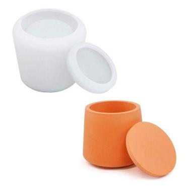 Imagem de Molde De Silicone Pote Com Tampa Redondo P/ Resina/concreto - Ohana Pr