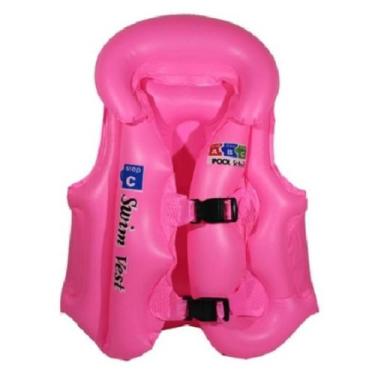 Imagem de Colete Salva Vidas Inflável Infantil Boia Para Criança Acessório Pisci