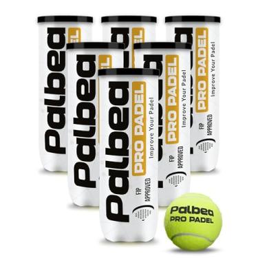 Imagem de Palbea Bolas de padel PRO. 6 tubos de 3 bolas de tênis de padel aprovadas pela FIP. Bolas de remo feitas de feltro HV para treinamento e torneio. Bolas adequadas para qualquer superfície/locais de