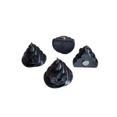 Imagem de Znet3D Ímã de geladeira Emoji de cocô - Pacote com 4 - Adicione um toque de humor à sua cozinha! (Preto)