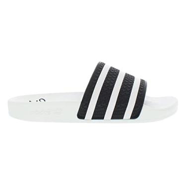Imagem de adidas Chinelos Adilette unissex para adultos, Branco praia/preto e branco, 48