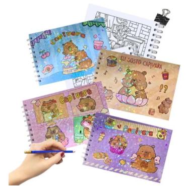 Imagem de Livro De Colorir Capivaras 48 Páginas 4 Cores Diferentes