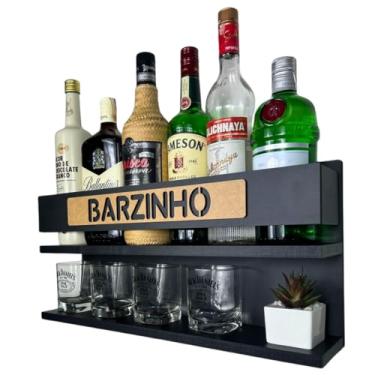Imagem de Bar de Parede MDF Preto ou Amadeirado Barzinho para sala Bar suspenso compacto (Barzinho - Amadeirado)