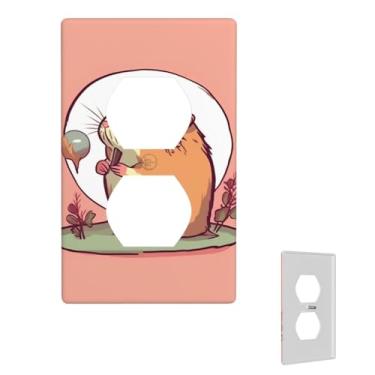 Imagem de Placa de parede placa de interruptor animal da índia olhando no espelho placas de parede decorativas capa de tomada elétrica para sala de estar capa de interruptor de luz alternar placas de