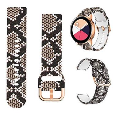 Imagem de Minggo Pulseira esportiva de silicone compatível com Samsung Galaxy Watch Active/Active2 de 40 mm/44 mm, compatível com Galaxy Watch de 42 mm/Gear S2 Classic/Gear Sport (pele de cobra)