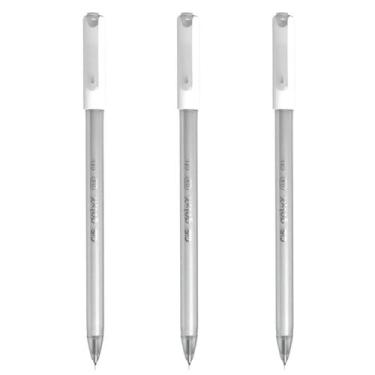 Imagem de Kit 03 Caneta Gel Branca CiS Gelyx 0.8mm Ponta Média Escrita Macia Ide