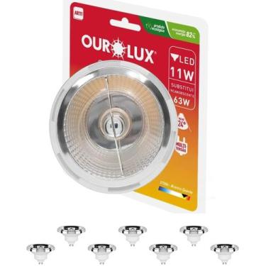 Imagem de 7 Lâmpadas Ar111 Led 11w Bivolt 24 Graus Gu10 Cor da Luz 2700K Amarela