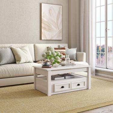 Imagem de Mesa de Centro 1 Gaveta em Madeira Maciça Nordik - Maison Arven