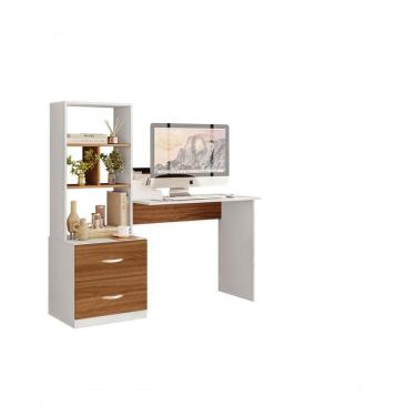 Imagem de Escrivaninha Armário Rita Com Gavetas Branco Savana