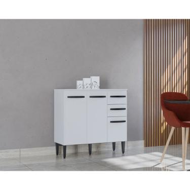 Imagem de Balcão 3 Portas E 2 Gavetas Cozinha Armário Compacto 90cm