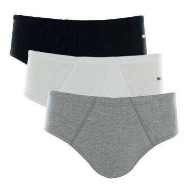 Imagem de Cueca Mash Slip em Algodão 010.20, Branco, Cinza, Preto, M