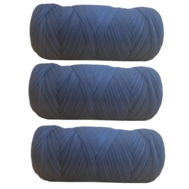 Imagem de Pacote com 3 600 g de poliéster cobertor de fio camiseta fio para crochê camiseta fio de tecido camiseta de crochê para bricolage pano de crochê cobertor saco bonecas (pacote com 3, preto carbono)