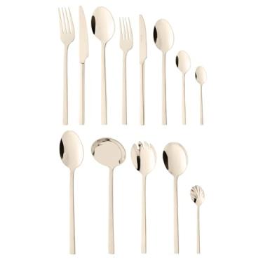 Imagem de WOLFF Faqueiro de Aço Inox Firenze Champanhe 101 Peças Com Caixa Litografada - Jogos de Talheres - Mesa Posta - Utensílios de Cozinha, Enxoval, Casamento, Decoração