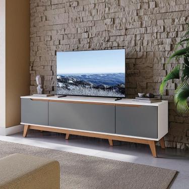 Imagem de Rack Kappesberg 3 Portas Branco/grafite 180cm