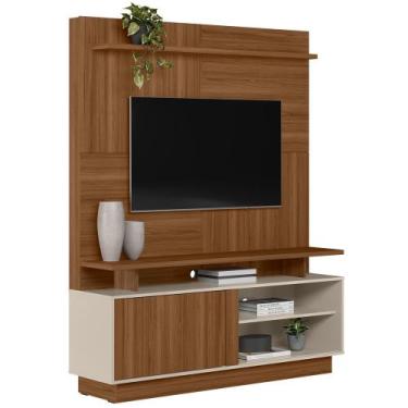 Imagem de Estante Painel Para TV 60 Pol 150cm Boaz L05 Jatobá Off White - Lyam D