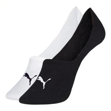Imagem de Meia Puma Sapatilha Super Invisível Feminina 4715.001 C/2, Branco, Pre