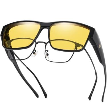 Imagem de DUCO Óculos de sol polarizados para homens e mulheres Proteção UV400 Retrô Quadrados para Dirigir Equitação 8986, Lente de visão noturna com armação preta brilhante, common