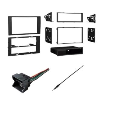 Imagem de Kit de painel de montagem estéreo para carro cinza carvão, chicote de fios, combo de adaptador de antena de rádio AM/FM - Feito para Ford Transit Connect 2010-2011