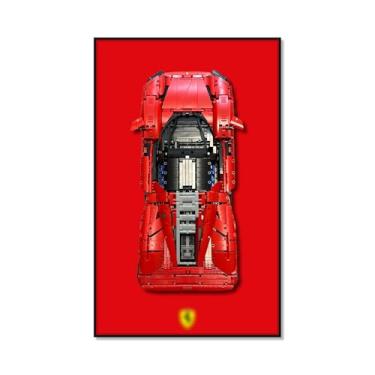 Imagem de Joodyyoo Quadro de parede para Lego Ferrari Daytona SP3 42143 para Lego Car Wall Mount para Lego Car Display, ideia de presente para entusiastas de Lego, decoração de casa (carro não incluído)