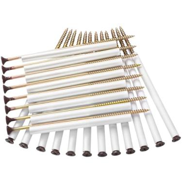 Imagem de Vicenpal 20 peças de parafusos de calha de cabeça de 17 cm com virola de plástico de 12,7 cm, calhas duráveis pregos e pontas fixadores de calha seguros fáceis de instalar para calhas flácidas e