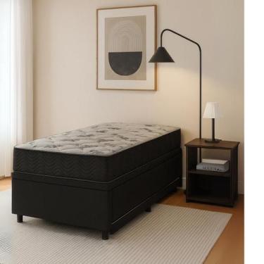 Imagem de Base Cama Box Solteiro com Baú e Cama Auxiliar cor Preto - Decor Box