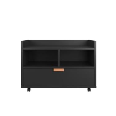 Imagem de Gabinete Armário Banheiro Organizador C/Rodízios Cobreado - Preto