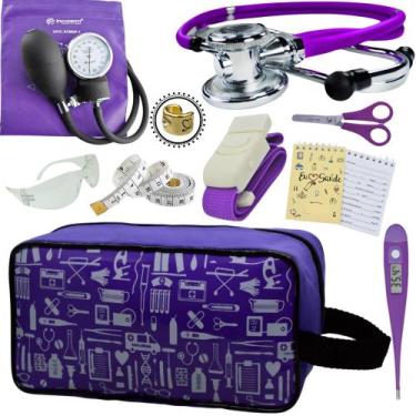 Imagem de Kit Academico Enfermagem Premium Preto Completo - Love Saude, ROXO EST