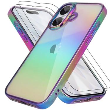Imagem de Bonoma Capa para iPhone 17 2025 Bling Laser Iridescente Cristal Florescente Protetor de Câmera À Prova de Choque - Roxo