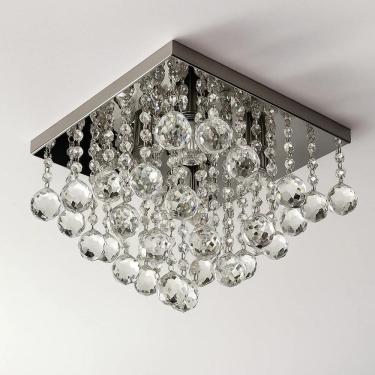 Imagem de Lustre Cristal Moderno 30X30Cm Elegante Para Sala E Quarto