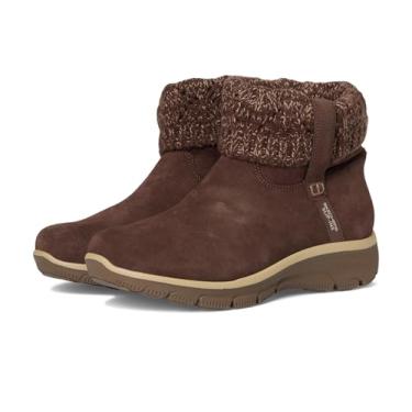 Imagem de Skechers Bota feminina de camurça, fácil de usar, confortável e confortável no tornozelo, Chocolate, 35