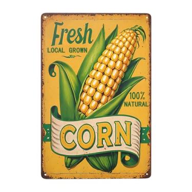 Imagem de Placa de metal de estanho de horta de milho, placa retrô de ferro fresco, adequada para hambúrgueres, fast food, padarias, cafés, restaurantes, lojas de conveniência, lojas, casa, decoração de