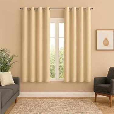 Imagem de CORTINA 2 METROS TECIDO BLACKOUT JANELA CURTA SALA E QUARTO BLOQUEIA LUZ LUXO (Palha)