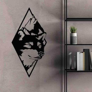 Imagem de Quadro Decorativo Lobo Montanha Vazado - Mdf 3Mm 002